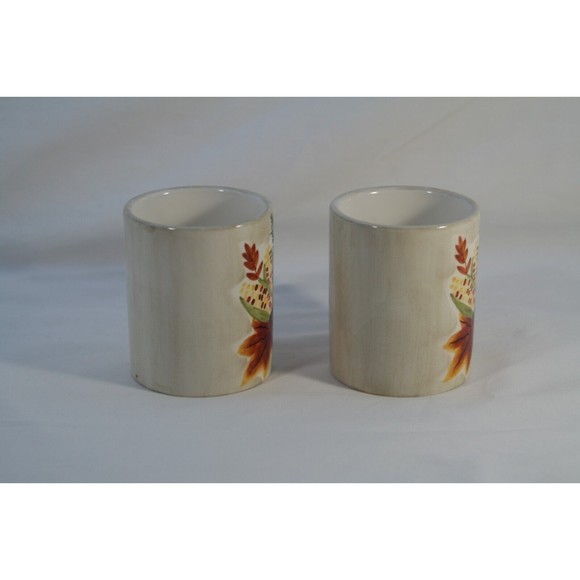 Asia Master Group Stonelite Clay Mug Lot Of 2 Fall Harvest Wheat Shaped Handle - Picture 4 of 11